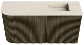 Mondiaz Joya DLux 80cm toiletmeubel ronding links shadow met wastafel faye rechts 1 kraangat meli