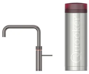 Quooker Fusion Square kokendwaterkraan - draaibare uitloop - PRO3 reservoir - Warm / kokend water - gunmetal 3FSGME