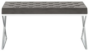 vidaXL Bankje 97 cm fluweel en roestvrij staal grijs