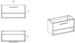 Comad Borneo Cosmos 825 FSC onderkast 100cm eiken/grijs