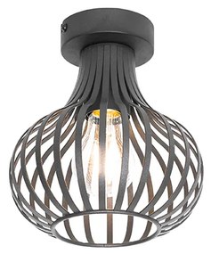 Moderne plafondlamp zwart 18 cm - Saffira Modern E27 rond Binnenverlichting Lamp