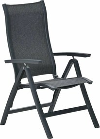 Garden Impressions Hilly tuinstoel verstelbaar donker grijs - 2 stuks