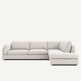 Hoekslaapbank met longchair, in gespikkeld canvas, CÉSAR
