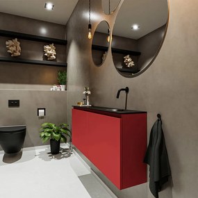 Mondiaz Ture 120cm toiletmeubel fire met wastafel urban rechts geen kraangat