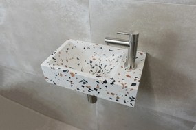 Saniclear Terrazzo fonteinset met rechte kraan in RVS