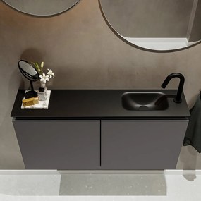 Mondiaz Ture 100cm toiletmeubel dark grey met wastafel urban rechts 1 kraangat