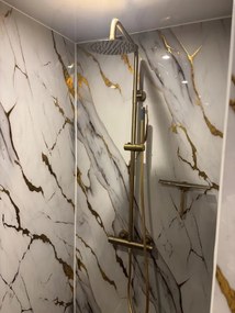 PVC Marmer Paneel White Gold Glans 260x122x0,3cm