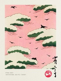 Kunstdruk Pink Sky - Watanabe Seitei, (30 x 40 cm)