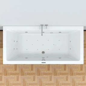Riho Lusso bubbelbad 180x80cm wit glans met touchbediening, 6 + 4 + 2 hydrojets en 11 aerojets