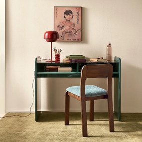 Bureau met blad van gerookt gehard glas Ericson
