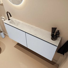 Mondiaz Ture DLux toiletmeubel 120cm clay met wastafel opalo links met kraangat