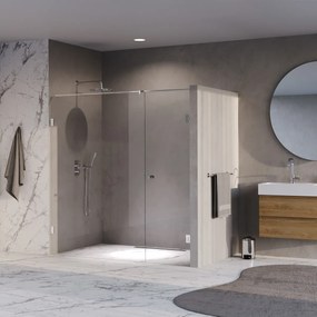 Brauer Void Carving profielloze nisdeur 190cm met draaideur 70cm aan muur chroom