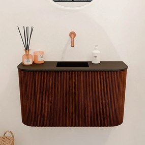 Mondiaz Joya 75cm toiletmeubel ronding links/rechts ruby met wastafel faye midden zonder kraangat urban