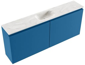 Mondiaz Ture DLux toiletmeubel 120cm jeans met wastafel ostra midden met kraangat