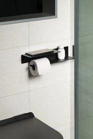 Sapho Bannis toiletrolhouder met plank 35cm zwart mat