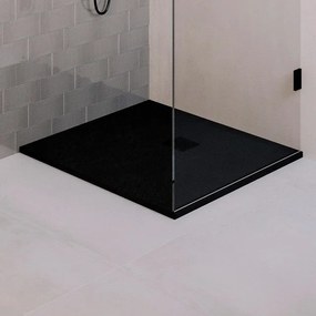 BRAUER Asteroid Douchebak 90x90 incl. antislip en antibacterieel mineraalmarmer mat zwart DB-AS9090MZ