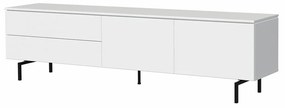 Tenzo Plain Mat Wit Tv-meubel Modern Metalen Poot - 210x45x57cm.