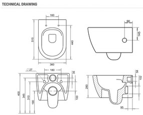 SaniGoods Acora mat zwart toilet met bidet sproeier warm en koud water en softclose zitting