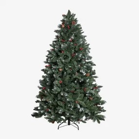 Kerstboom Met Decoratieve Dennenappels En Rode Bessen Livigno ↑210 Cm - Sklum