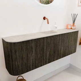Mondiaz Joya DLux 125cm toiletmeubel ronding links/rechts shadow met wastafel faye midden zonder kraangat ostra
