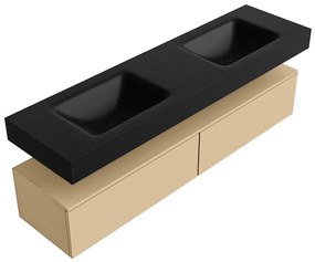 Zaro Alan badmeubel 170cm sand 2 lades met vrijhangende wastafel cloud dubbel 2 kraangaten urban