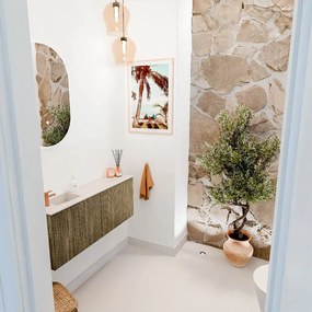 Mondiaz Joya DLux 100cm toiletmeubel dusk met wastafel faye links 1 kraangat meli