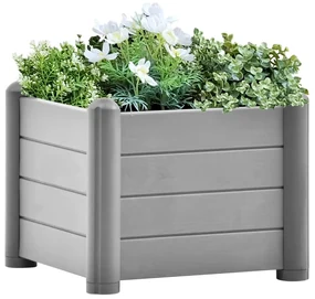 vidaXL Plantenbak verhoogd 43x43x35 cm PP steengrijs