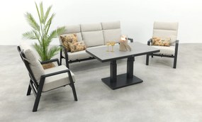 Lagos/Milford verstelbare 5-zits stoel-bank loungeset - antraciet