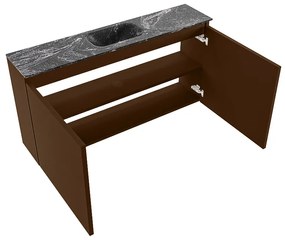 Mondiaz Ture DLux toiletmeubel 100cm rust met wastafel lava midden met kraangat