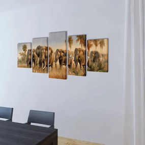 vidaXL Canvasdoeken Olifanten 200 x 100 cm
