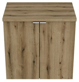 Comad Nova Oak wastafelonderkast 60x40cm eiken met 2 lades en toppaneel