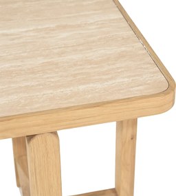 Vierkante Bijzettafel Travertin - 40 X 40cm.