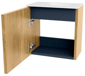 Mondiaz Joya 40cm toiletmeubel oak met wastafel faye rechts 1 kraangat talc