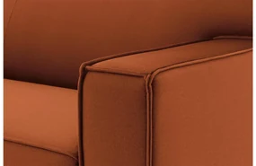 Goossens Basic Hoekbank Edolo oranje, stof, urban industrieel met ligelement links