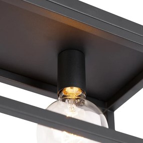 Industriële plafondlamp zwart 99,5 cm 4-lichts - Cage Industriele / Industrie / Industrial E27 Binnenverlichting Lamp