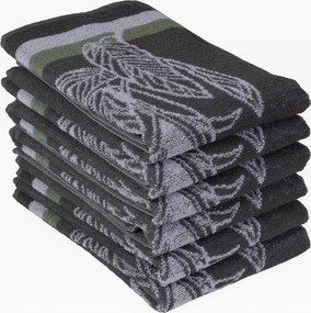 Keukendoek jungle – 6 stuks – 50×50 – antraciet