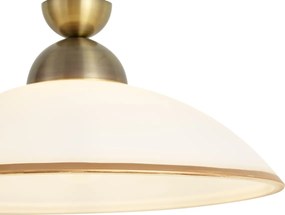 Klassieke hanglamp brons met opaal glas - Katarina