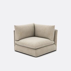 Hoekelement voor modulaire bank, in gemêleerd polyester, Malo