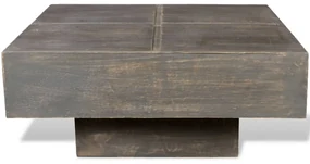 vidaXL Salontafel vierkant massief mangohout donkerbruin