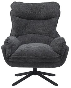 Starfurn Vera Fauteuil Chenille Stof Donkergrijs Draaibaar