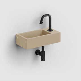 Clou Flush 3 keramische fontein 36cm met kraangat rechts mosterd mat
