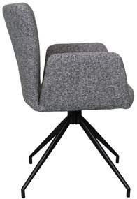 SARETTA grijsblauw (stof Java 48) - MODERNE GESTOFFEERDE DRAAISTOEL VOOR WOONKAMER/EETAMER/LOFT KANTOOR