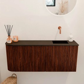 Mondiaz Joya 100cm toiletmeubel ronding links ruby met wastafel faye rechts zonder kraangat urban