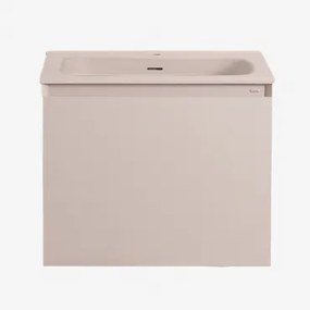 Macrae Houten Badkamermeubelset Met Geïntegreerde Wastafel Beige – Linnen & Spiegelloze & Zonder Kraan & ↔︎ 60 Cm - Sklum
