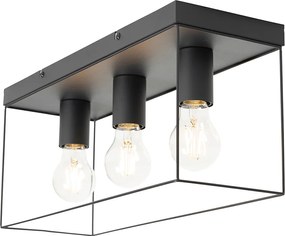 Minimalistische plafondlamp zwart 3-lichts - Kodi