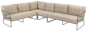 Taste by 4 Seasons Prego hoek loungebank XL antraciet-taupe * Sale *      taupe weerbestendig