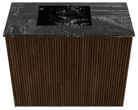Mondiaz Joya DLux 50cm toiletmeubel walnut met wastafel faye links 1 kraangat lava