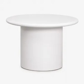 Ronde Betonnen Tuintafel Namara Ø60 Cm & Wit - Sklum