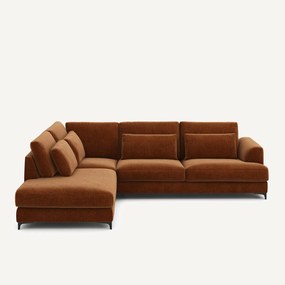 Hoekslaapbank links fluweel chenille, Marsile