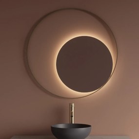 Gliss Design Kosmos spiegel rond met cirkel 80cm mat goud met handsensor